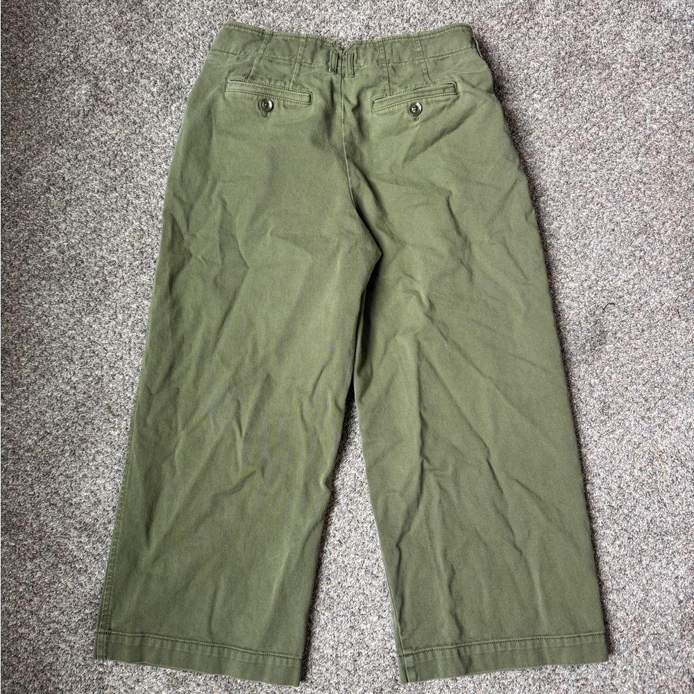 Maeve Olive Green Pleated Wide-Leg Chinos - Picture 6 of 6